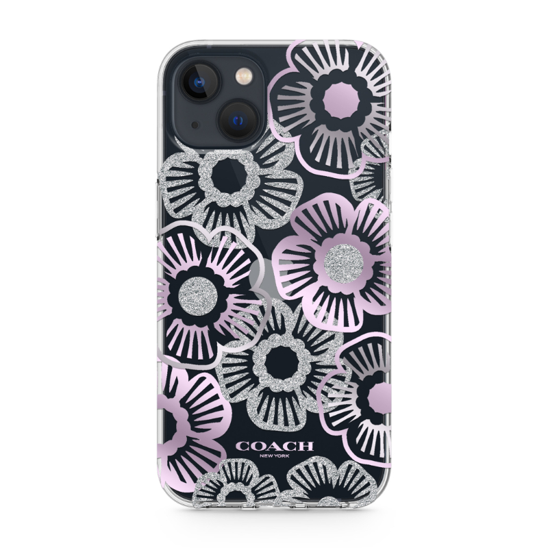 COACH iPhone 13 Protective Case Tea Rose Purple MagSafeチャージ