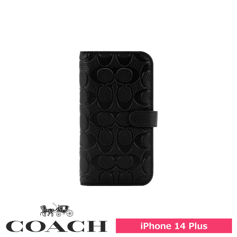 新品】COACH コーチ スマホケース iPhone14 本物 黒 - モバイルケース