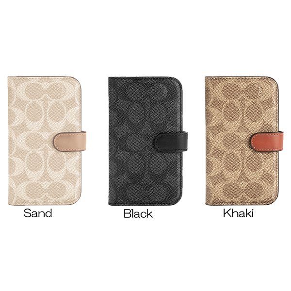 Coach コーチ Iphone12mini ケース カバー スマホケース Folio Case Signature C Sand ブランド おしゃれ 手帳型 手帳 カーキ ベージュ Softbank公式 Iphone スマートフォンアクセサリーオンラインショップ